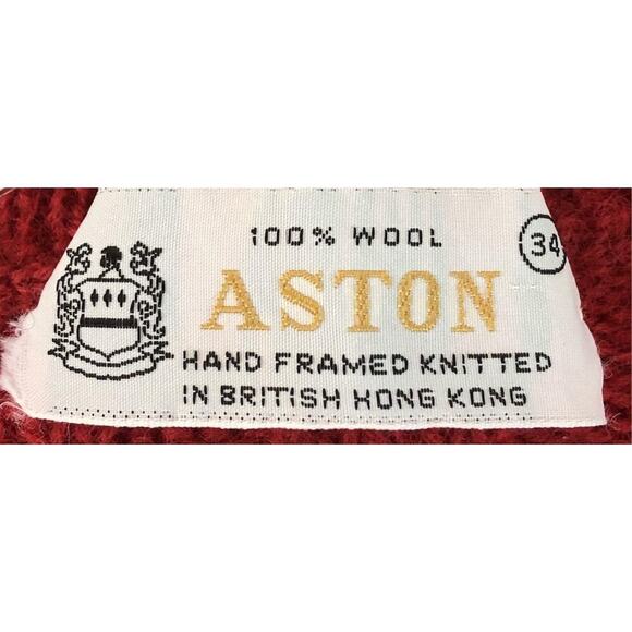 Women’s Size 34 Aston Red Wool Vest Cropped Knit Cottagecore Fisherman - Picture 2 of 5